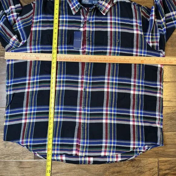 NWT Polo Ralph Lauren Big & Tall Multicolor Plaid Flannel Shirt‎ Men’s 3XB $168 - Picture 6 of 6